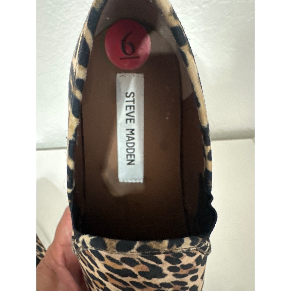 Steve Madden Leopard Print Slip On Sneakers Women's Size 6 Casual Shoes - Picture 4 of 5